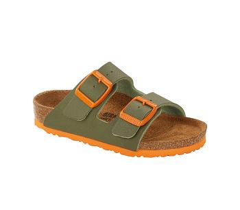 Arizona Birkenstock Birko-flor Narrow Detske Zelene Oranžové | SK 398TCE